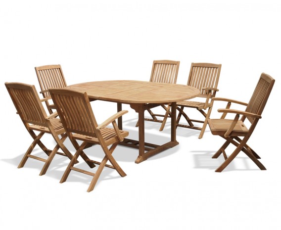 Oxburgh 6 Seater Double Leaf Extending Table with Cannes Armchairs