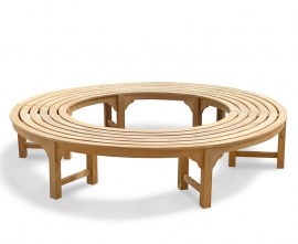 Cosmos Teak Circular Tree Bench Seat - 2.2m