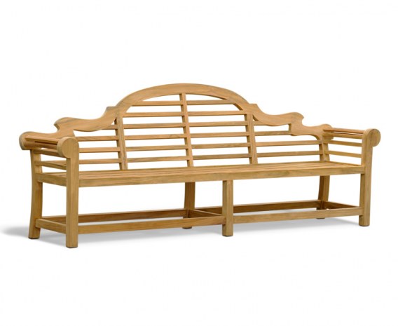 Extra-Large Teak Lutyens-Style Garden Bench - 2.7m