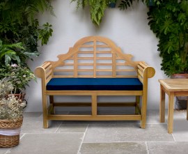 Lutyens-Style Decorative Teak Garden Bench