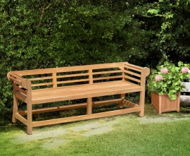 Teak Low Back Lutyens-Style Outdoor Bench - 1.95m