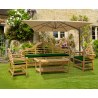 Lutyens-Style 2.25m Bench, Armchairs & Coffee Table Set