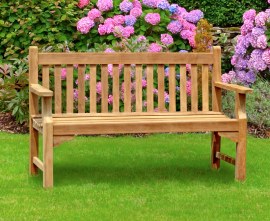 Turners 3 Seater Teak Garden Bench - 1.5m