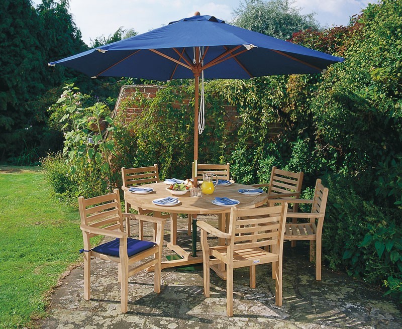 Sissinghurst 6 Seater Round 1.5m Dining Set with Sussex Armchairs