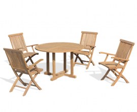 Sissinghurst 4 Seater Round 1.2m Dining Set with Oxburgh Chairs