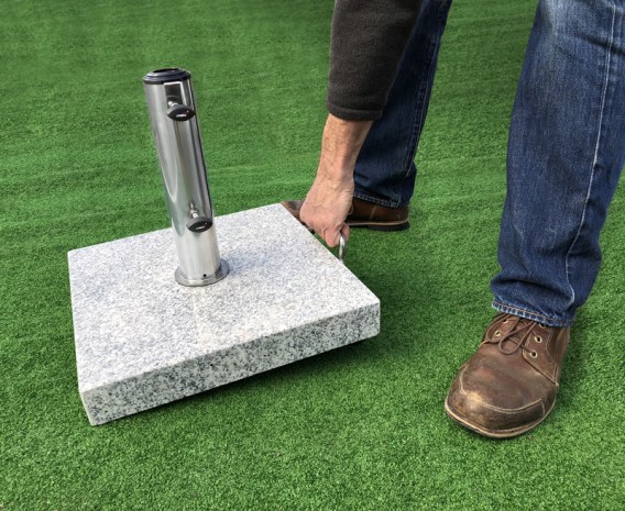 Square Granite Parasol Base with Wheels - 25kg