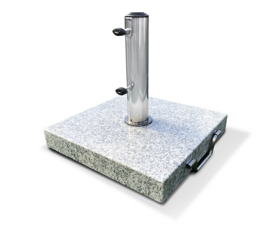 Square Granite Parasol Base with Wheels - 25kg