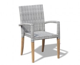 Rattan and Teak Stacking Chair