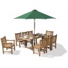 Winchester 8 Seater Teak 1.8m Rectangular Table with York Armchairs and Side Chairs