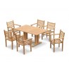 Rectory 6 Seater Teak 1.5m Rectangular Table and Sussex Chairs Set
