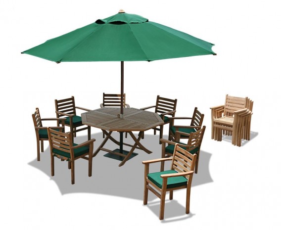 Lymington 6 Seater Octagonal 1.5m Dining Set with Sussex Armchairs