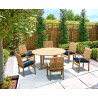 Sissinghurst 6 Seater Round 1.5m Dining Set with Cannes Armchairs