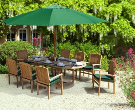 Oxburgh 8 Seater 1.8-2.4m Extendable Table with Cannes Armchairs