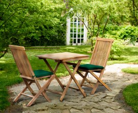 Palma 70cm Square Table with Newhaven Chairs, 2 Seater Folding Set