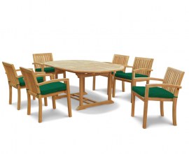 Oxburgh Teak Garden Dining Set with Stacking Chairs
