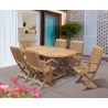 Oxburgh Curzon Single Leaf Extending Table & 6 Palma Folding Armchairs