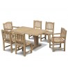 Rectory 6 Seater Teak 1.5m Rectangular Table and Kennington Chairs Set