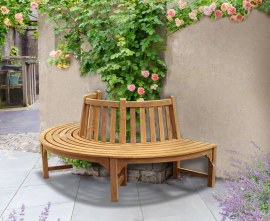 Teak Half Circle Tree Seat