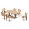 Rectory 6 Seater Teak 1.8 Rectangular Table and Sussex Chairs Set