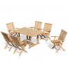 Winchester 6 Seater Rectangular Table 1.5m with Oxburgh Folding Armchairs