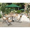 Café 6 Seater Round 1.3m Table and Side Chairs Set - Black