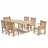 Winchester 6 Seater Teak 1.8m Rectangular Table with Turners Armchairs and York Chairs