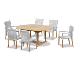 Oxburgh Teak Outdoor Dining Set with Stacking Chairs