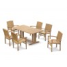 Rectory 6 Seater Teak 1.8 Rectangular Table and Cannes Chairs Set