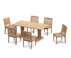 Rectory 6 Seater Teak 1.8 Rectangular Table and Winchester Chairs Set