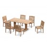 Rectory 6 Seater Teak 1.8 Rectangular Table and Winchester Chairs Set