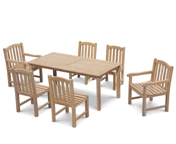 Hampton 6 Seater Rectangular 1.8m Dining Set with Gloucester Chairs