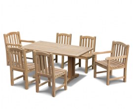 Rectory 6 Seater Teak 1.5m Rectangular Table and Gloucester Chairs Set