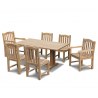 Rectory 6 Seater Teak 1.5m Rectangular Table and Gloucester Chairs Set