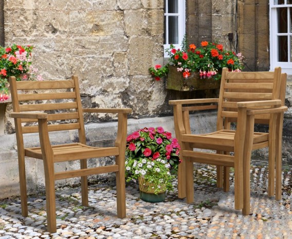 Sussex Teak Stacking Garden Armchair