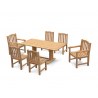 Rectory 6 Seater Teak 1.8m Rectangular Table and Gloucester Chairs Set