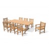 Rectory 8 Seater Teak 2.25 x 1.1m Table and York Chairs