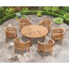 Orion 6 Seater Round 1.5m Garden Table with Banana Chairs