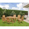 Winchester 6 Seater Teak 1.5m Rectangular Table with Cannes Armchairs