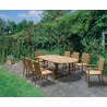 Oxburgh 1.8-2.4m Extending Table and 8 St. Moritz Stacking Chairs Set