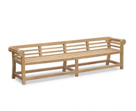 Teak Low Back Lutyens-Style Outdoor Bench - 2.7m