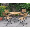 Café 2 Seater Square 80cm Table and Amchairs Set - Black
