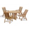 Berwick 1.2m Round Gateleg Table and 4 Cannes Reclining Chairs Set