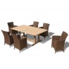 Rectory 6 Seater Teak 2m Rectangular Table and Verona Armchairs Set