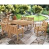 Oxburgh 6 Seat Teak Extendable Dining Table and Chairs Set