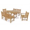 Oxburgh 6 seater teak garden set with extending table