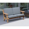 Belmont Teak 2 Seater Mid-century Garden Sofa Bench - Grey