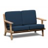 Belmont Teak 2 Seater Mid-century Garden Sofa Bench - Navy