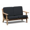 Belmont Teak 2 Seater Mid-century Garden Sofa Bench - Black
