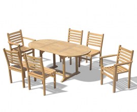 Oxburgh Bijou Single Leaf Extending Table & 6 Sussex Stacking Chairs