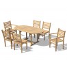 Oxburgh Bijou Single Leaf Extending Table & 6 Sussex Stacking Chairs